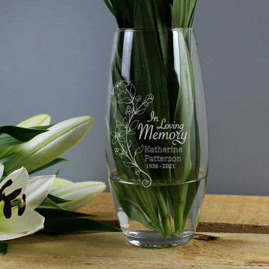 Personalised In Loving Memory Memorial Remembrance Vase