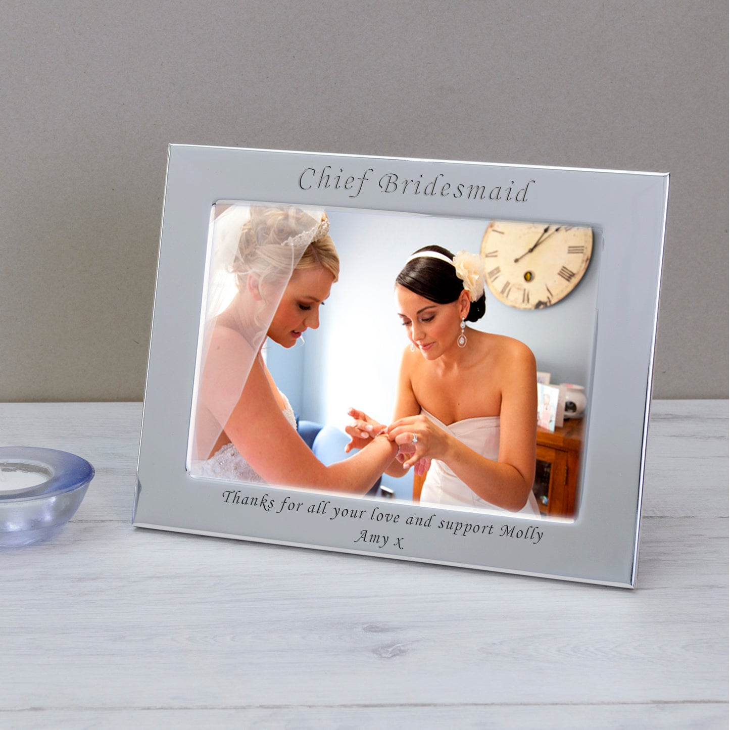 Personalised Chief Bridesmaid Silver Plated Photo Frame