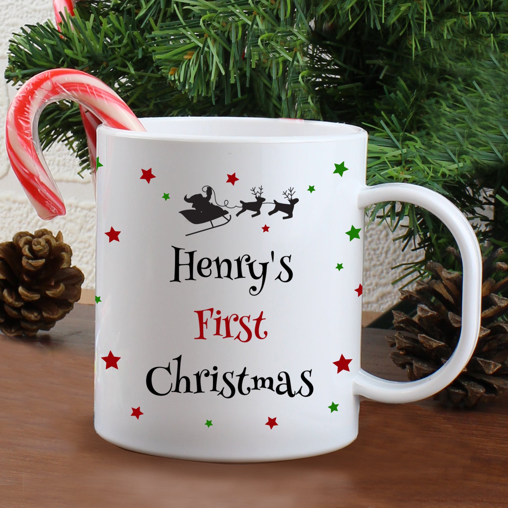 Personalised Christmas Plastic Mug