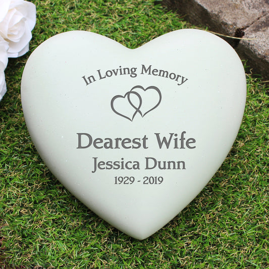 Personalised Loving Memory Hearts Memorial Graveside Plaque Ornamental