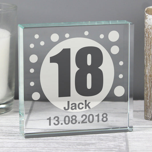 Personalised Spots Birthday Age Large Crystal Token