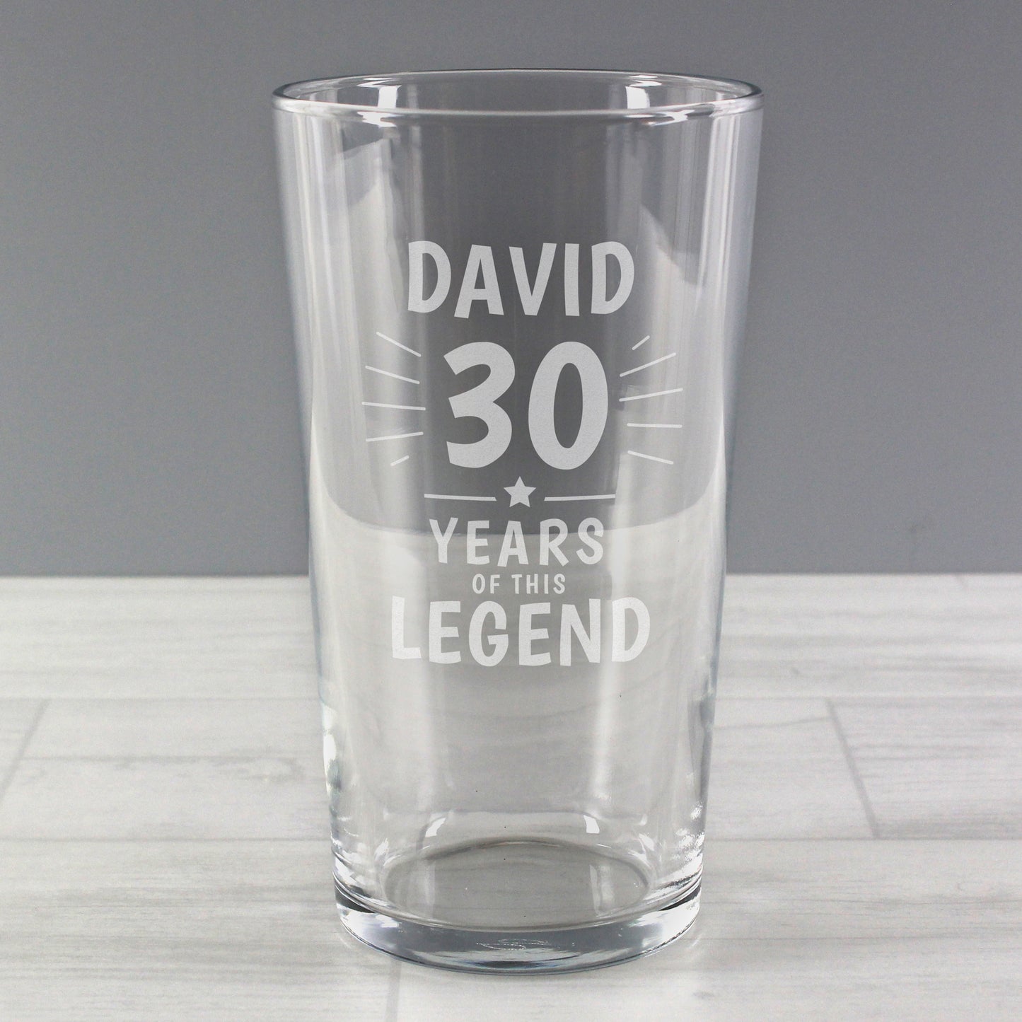 Personalised Years of This Legend Birthday Pint Glass