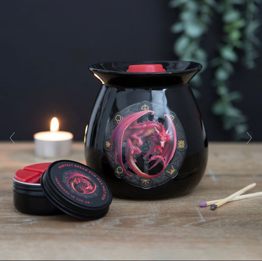 Lammas Dragon Wax Melt Burner Gift Set by Anne Stokes