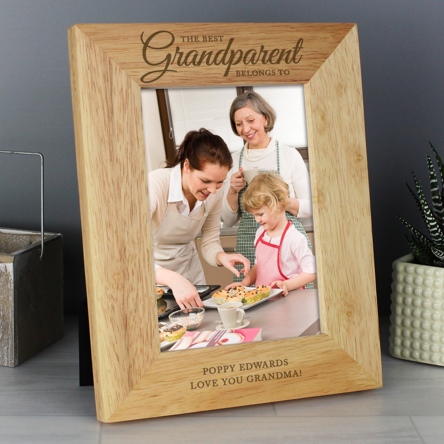 Personalised The Best Grandparent 5x7 Wooden Photo Frame