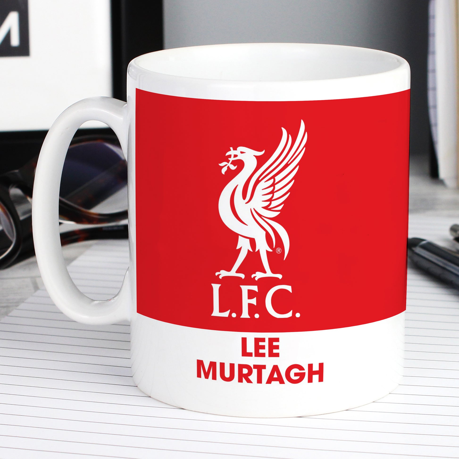 Liverpool FC Bold Crest Manager Personalised Mug