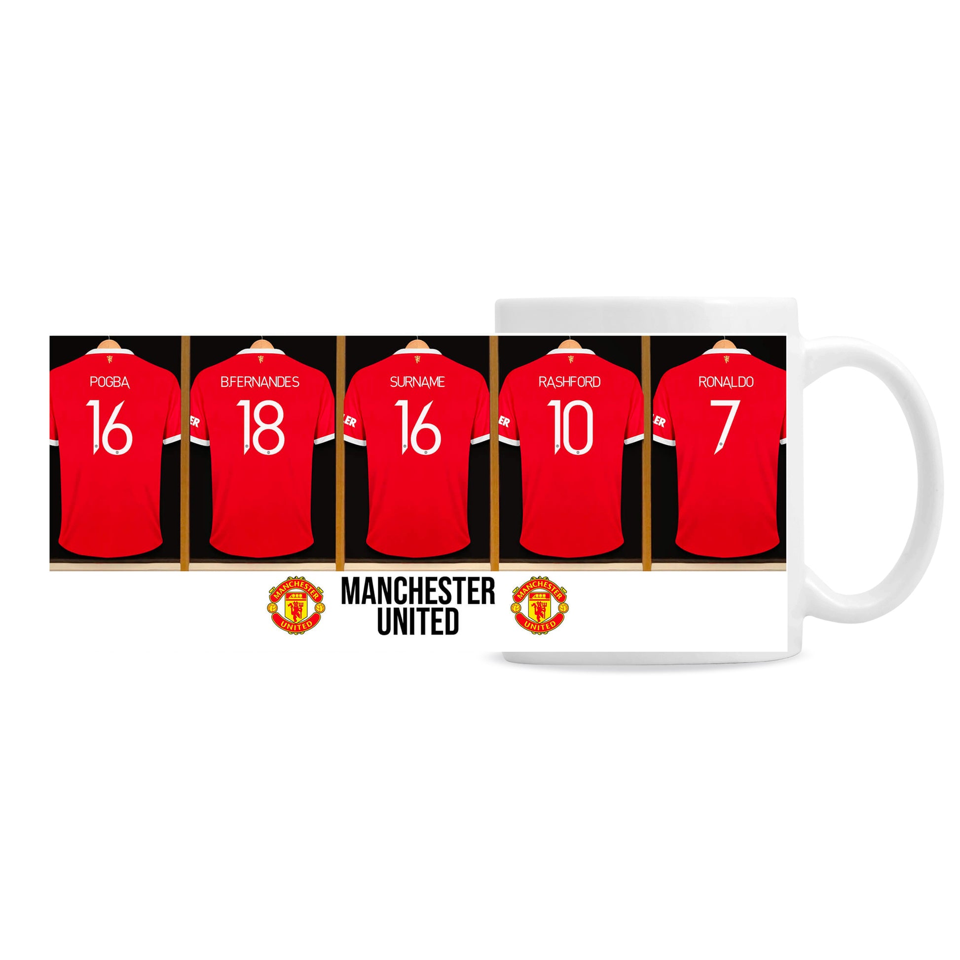 Manchester United Football Club Dressing Room Personalised Mug
