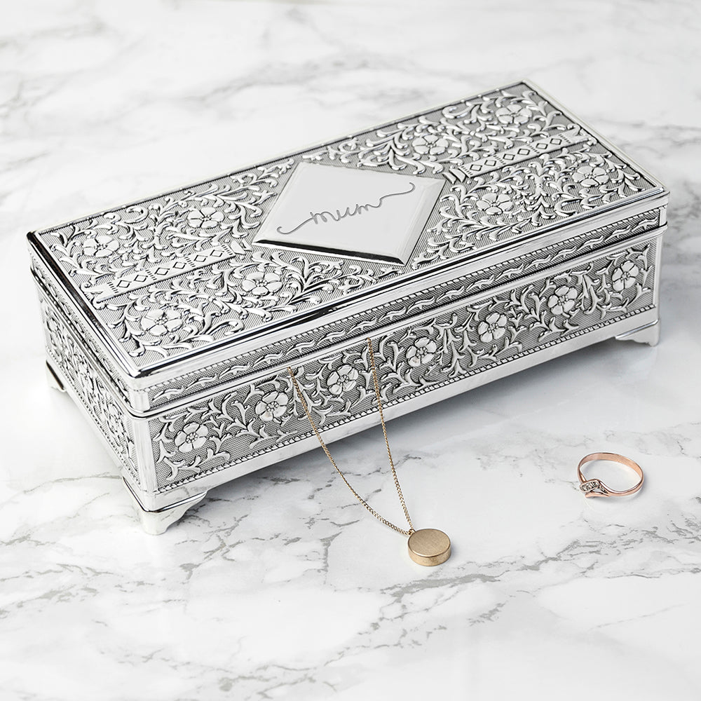 Personalised Silver Jewellery Trinket Box