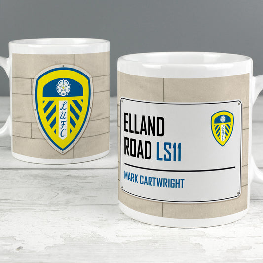 Leeds United FC Street Sign Personalised Mug