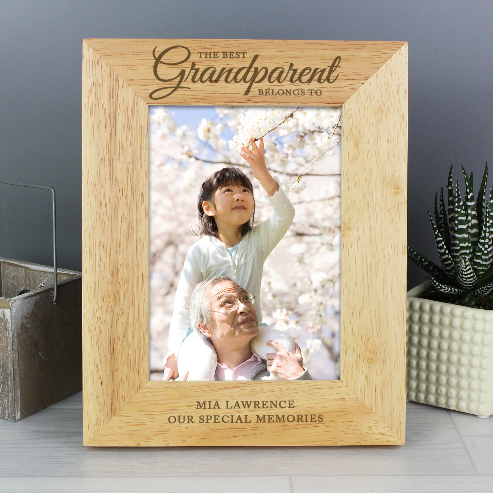 Personalised The Best Grandparent 5x7 Wooden Photo Frame