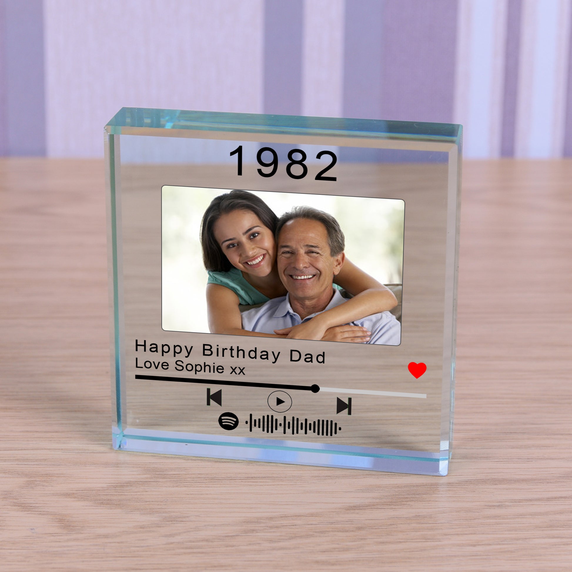 Personalised Spotify Year Playlist Glass Upload Photo Frame Token