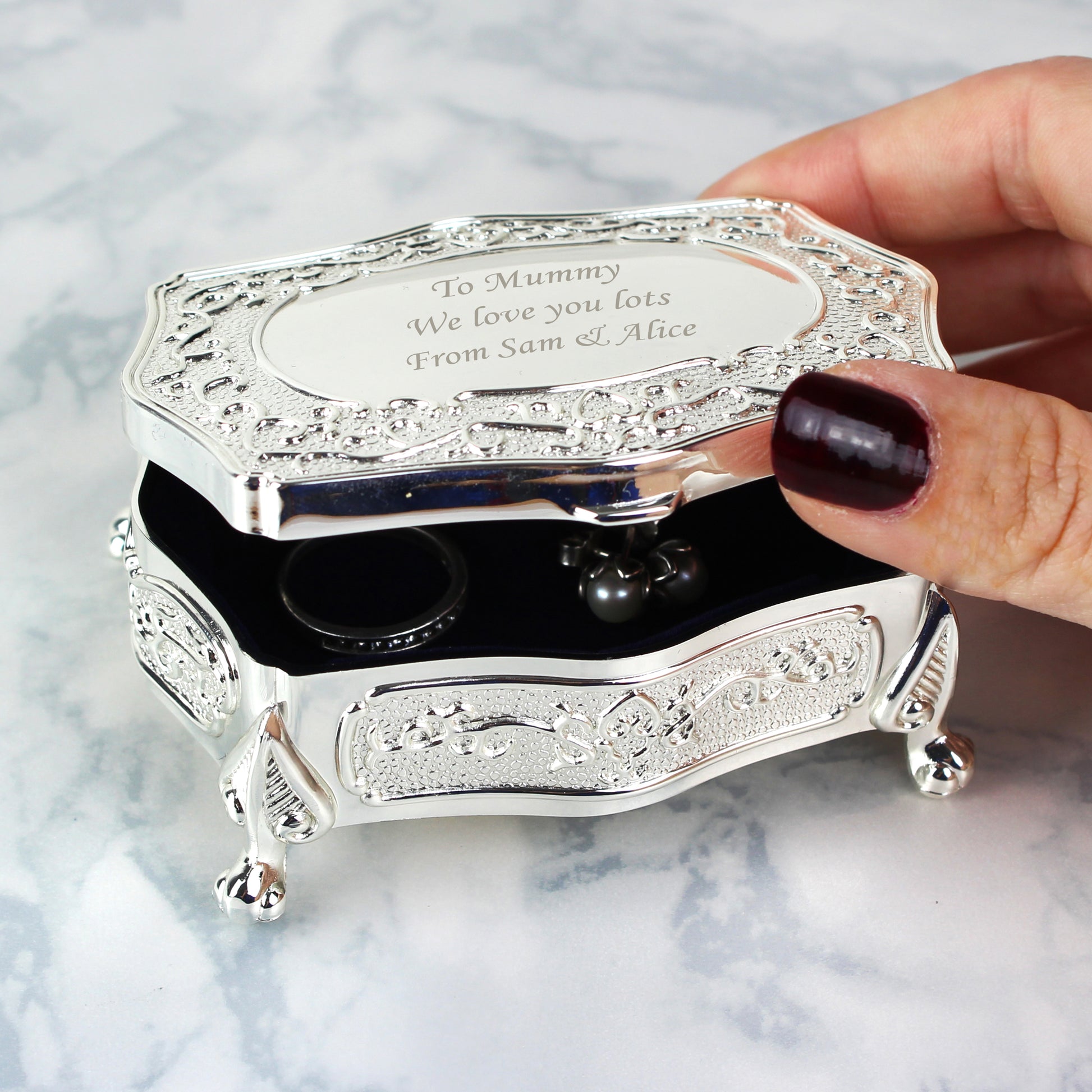 Personalised Small Antique Trinket Box | Jewellery Box