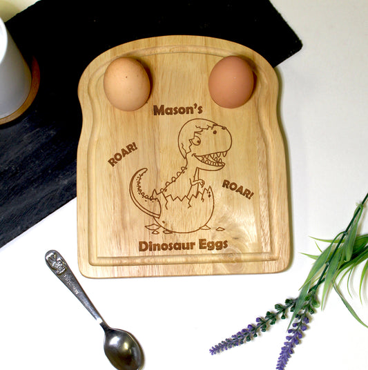 Personalised Dinosaur Egg and Soldiers Board