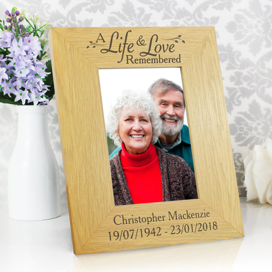 Personalised Life & Love Memorial 4x6 Photo Frame