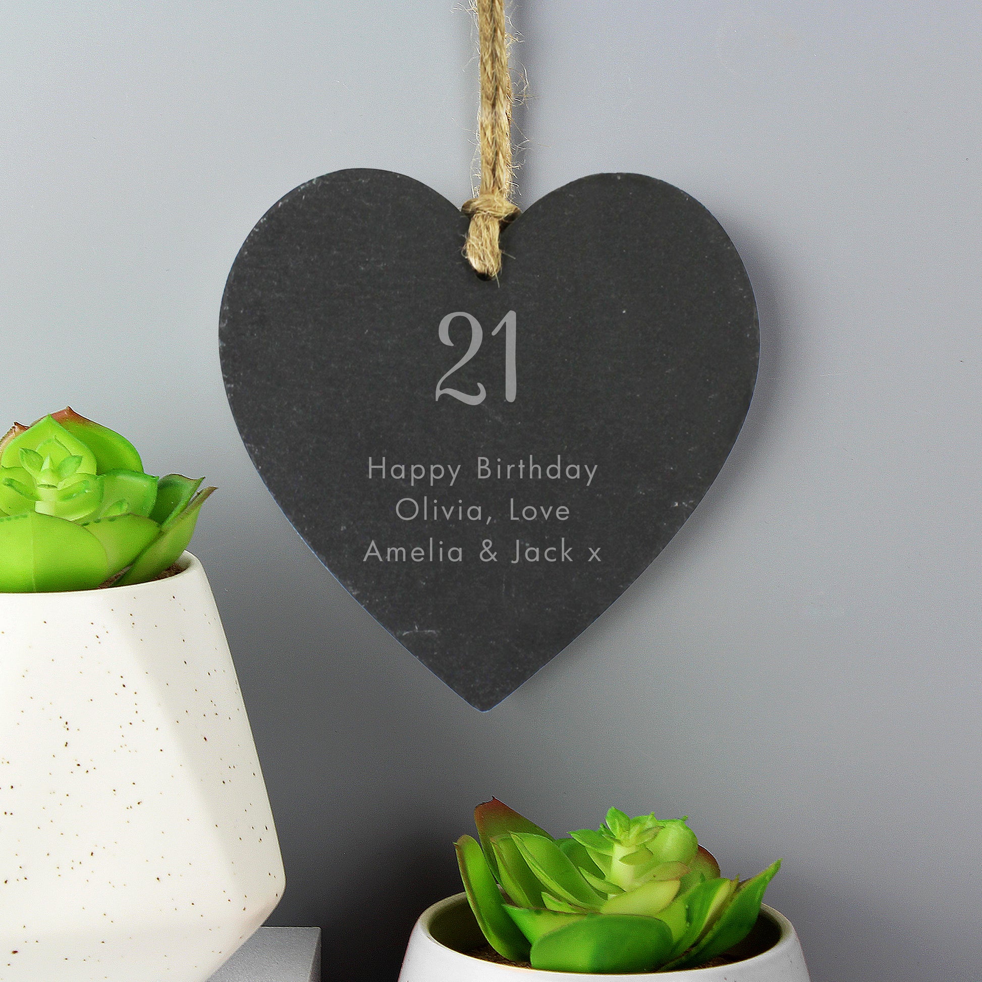 Personalised Free Text Slate Heart Sign