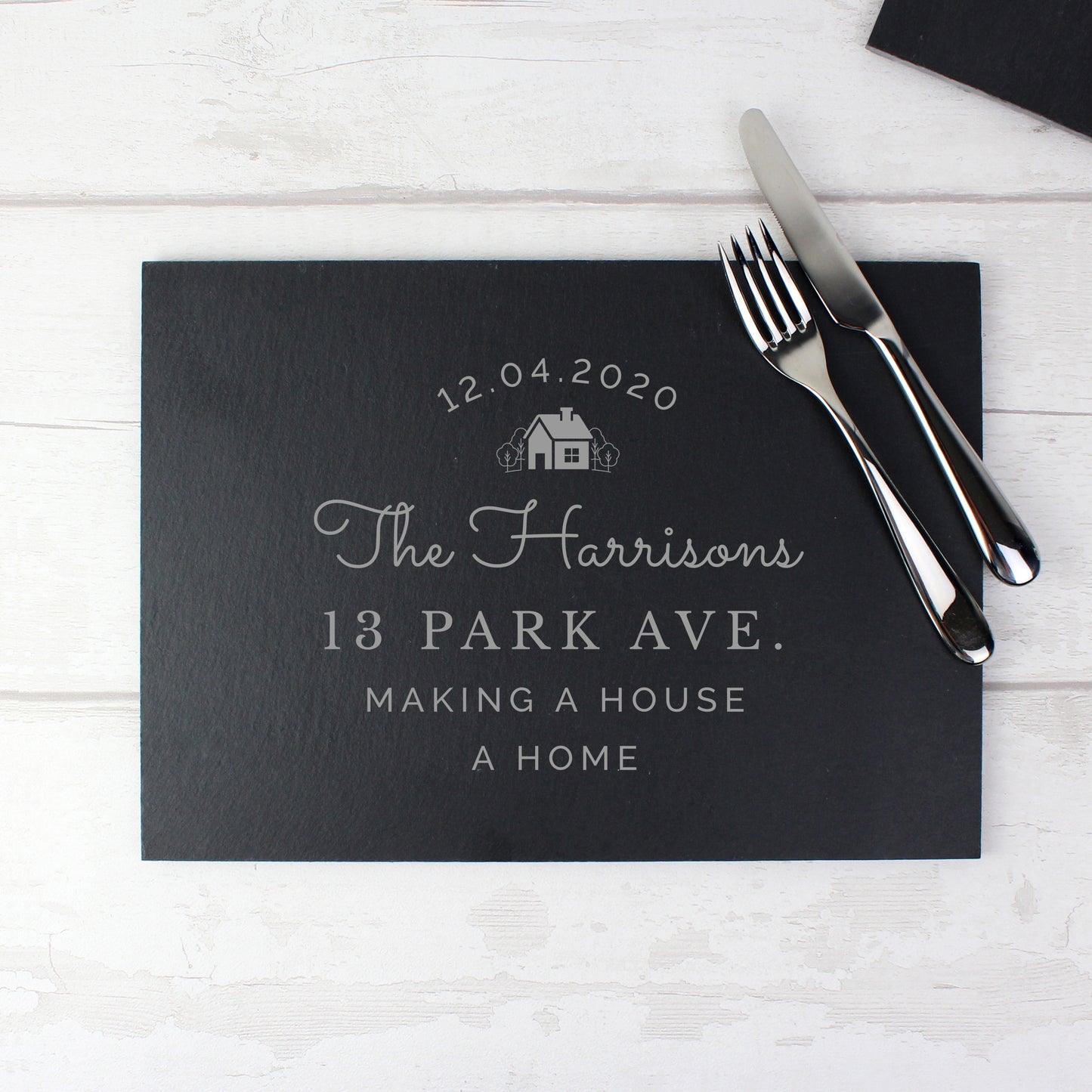 Personalised New Home Slate Placemat