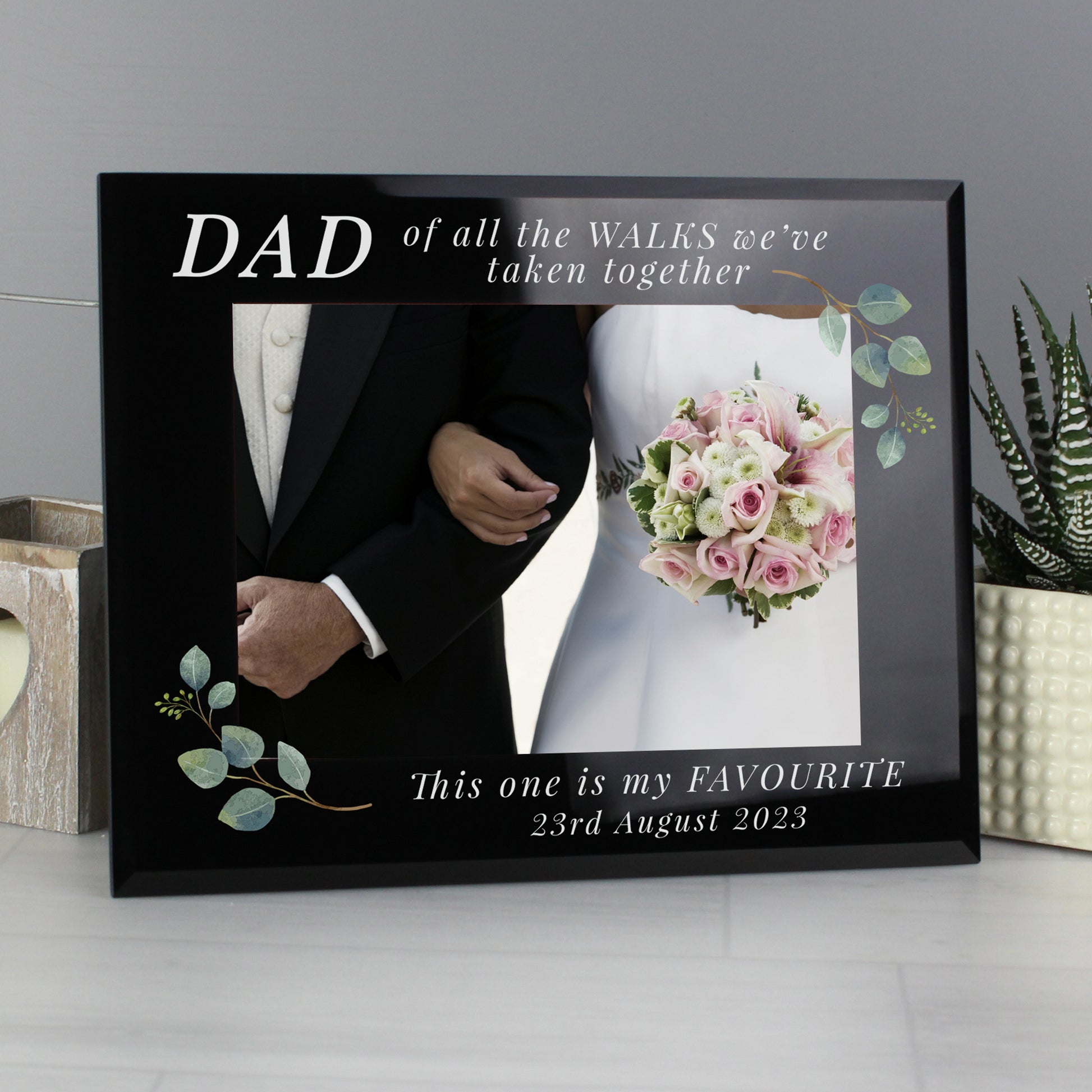 Personalised 'Dad Of All The Walks' 5x7 Glass Photo Frame
