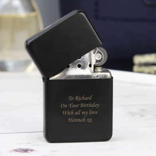 Personalised Any Message Black Lighter