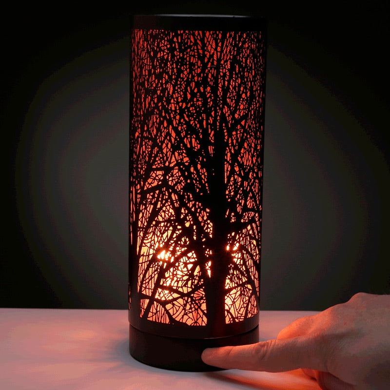 Eden Red Tree Silhouette Touch Operated Electric Wax Melt Burner Aroma Warmer Lamp