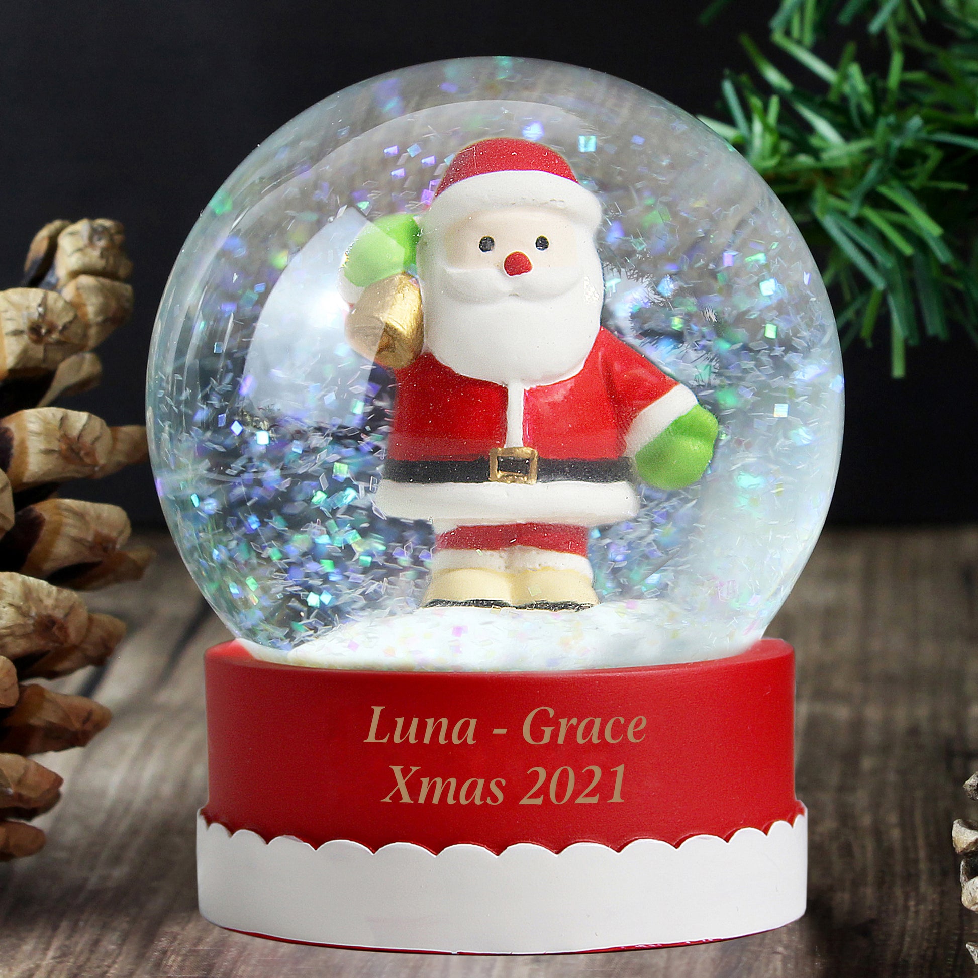 Personalised Santa Snow Globe - Any Message 