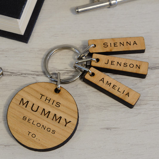 Personalised This Mummy Belongs To Keyring Wooden