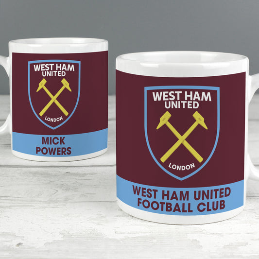 West Ham United FC Bold Crest Personalised Mug