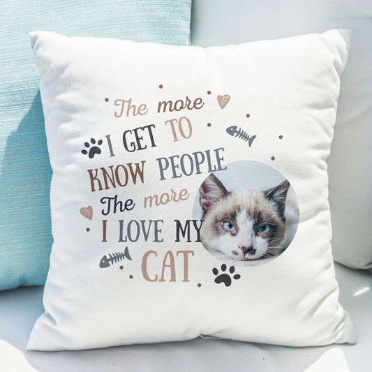 I Love My Cat Photo Upload Cushion | Pet Gift