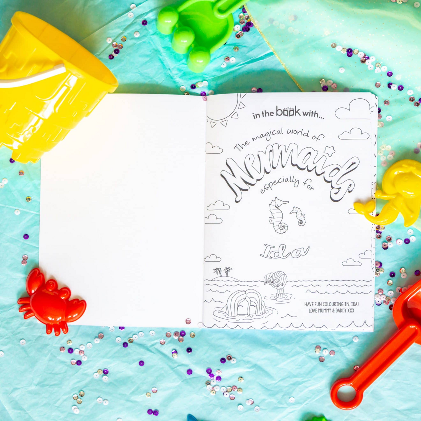 Personalised Mermaid Colouring Book