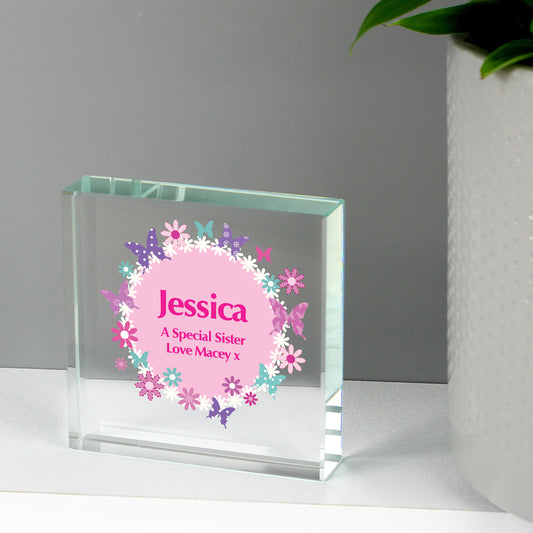 Personalised Butterfly Large Crystal Token
