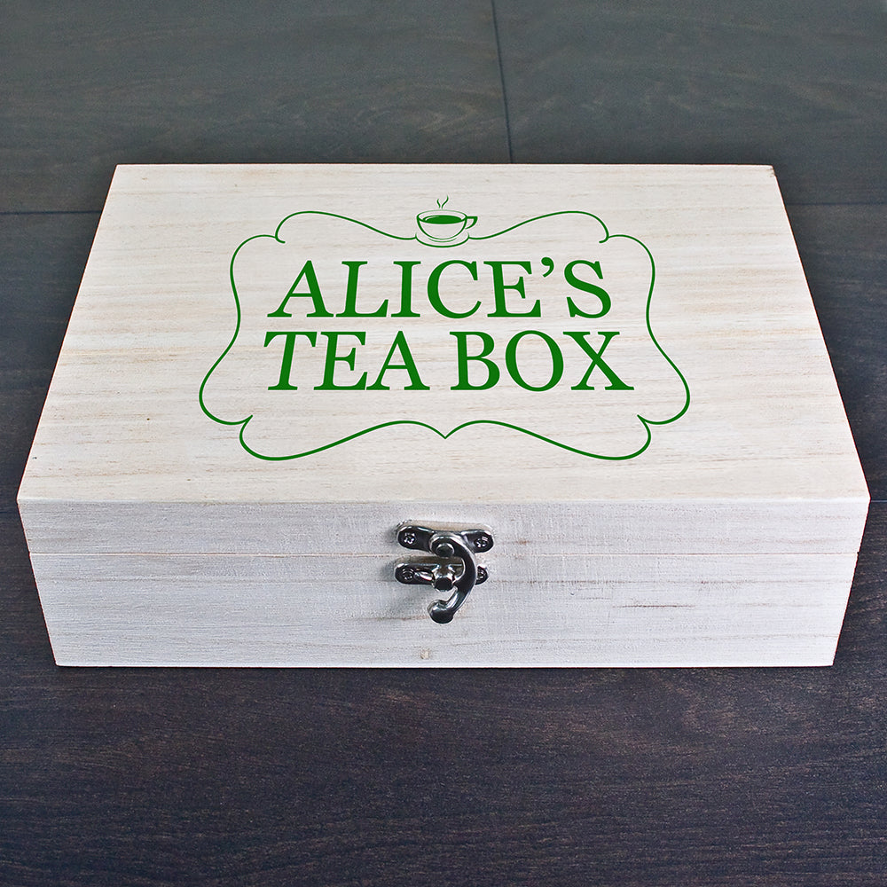 Personalised Framed Wooden Tea Box with Tea