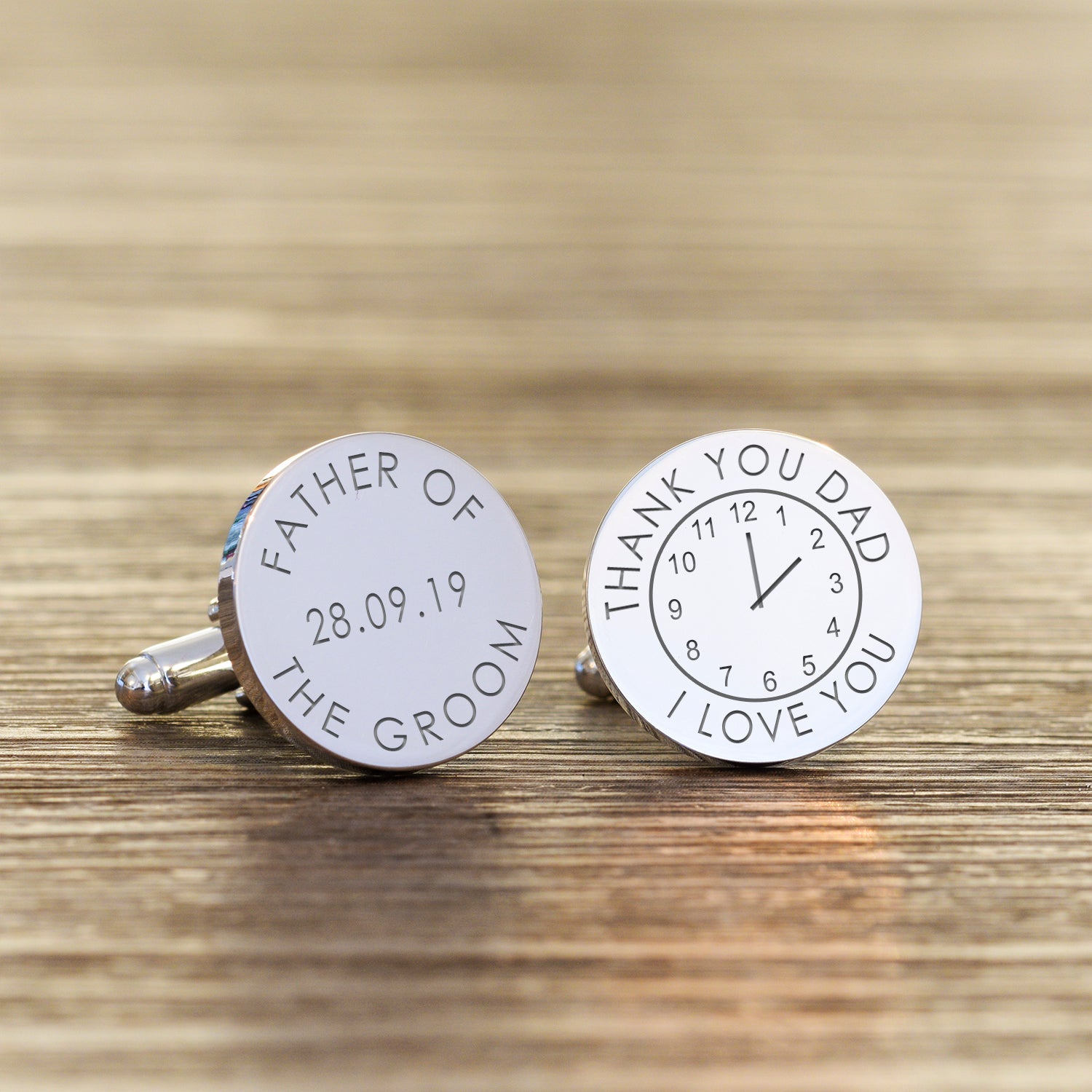 Personalised Father of the Bride/Groom Time Cufflinks