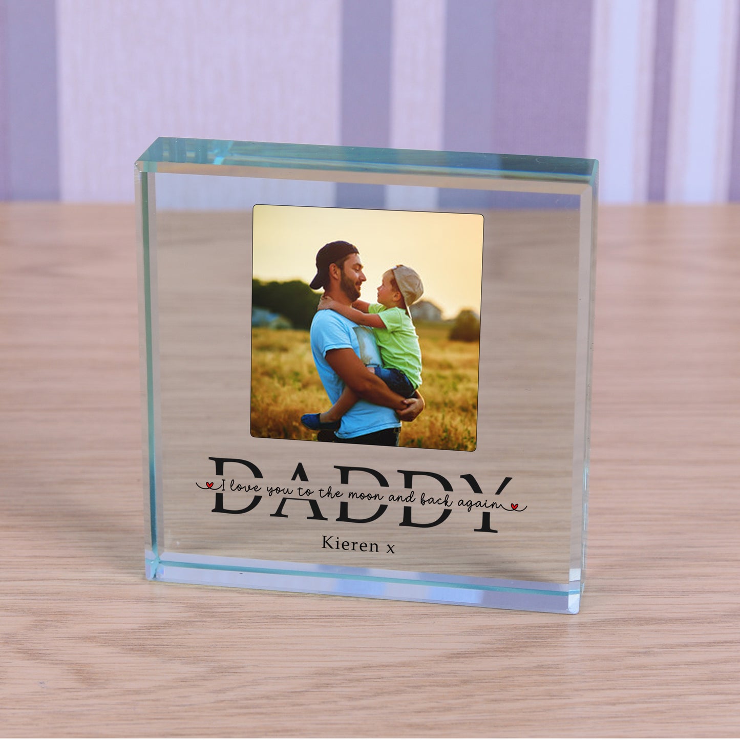 Personalised Photo Glass Token - DADDY
