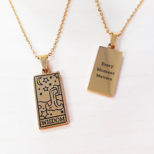 Personalised Wisdom Tarot Card Necklace