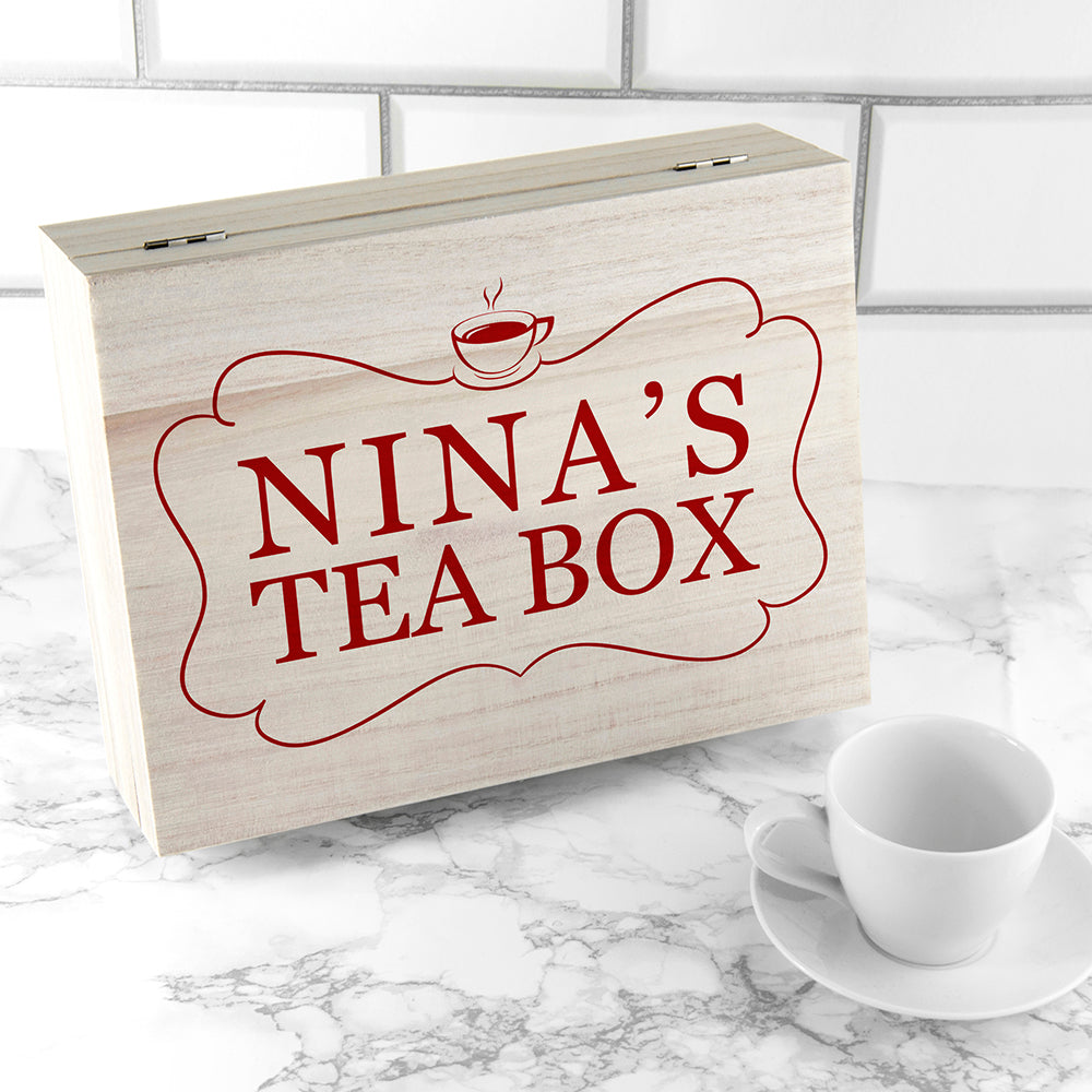 Personalised Framed Wooden Tea Box with Tea