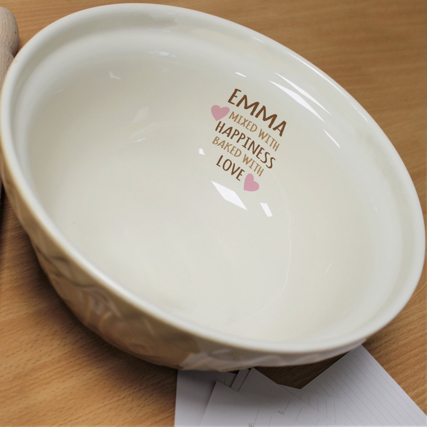 Personalised With Love Cream Mixing Bowl | Free Delivery