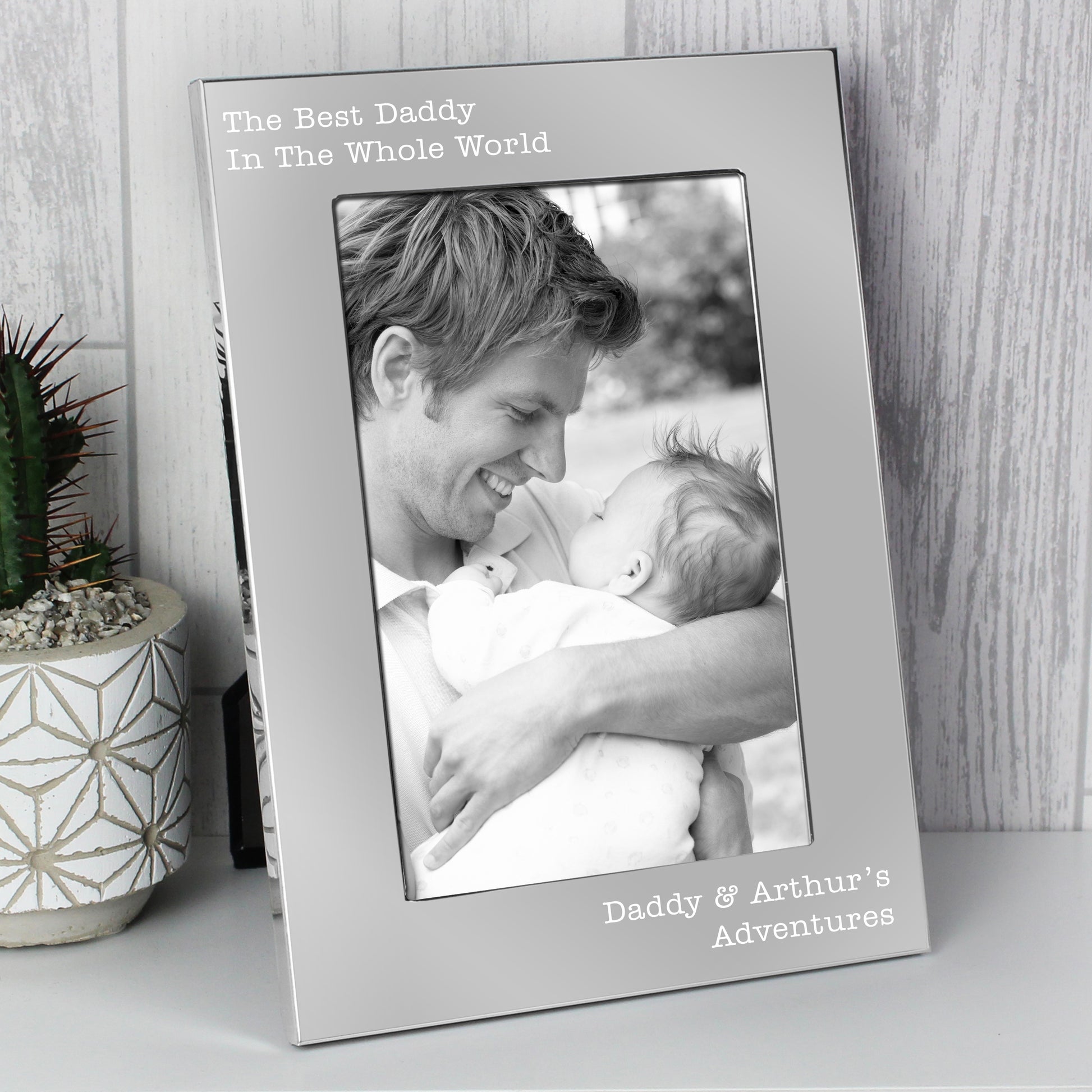 Personalised Any Message 7 x 5 Silver Photo Frame