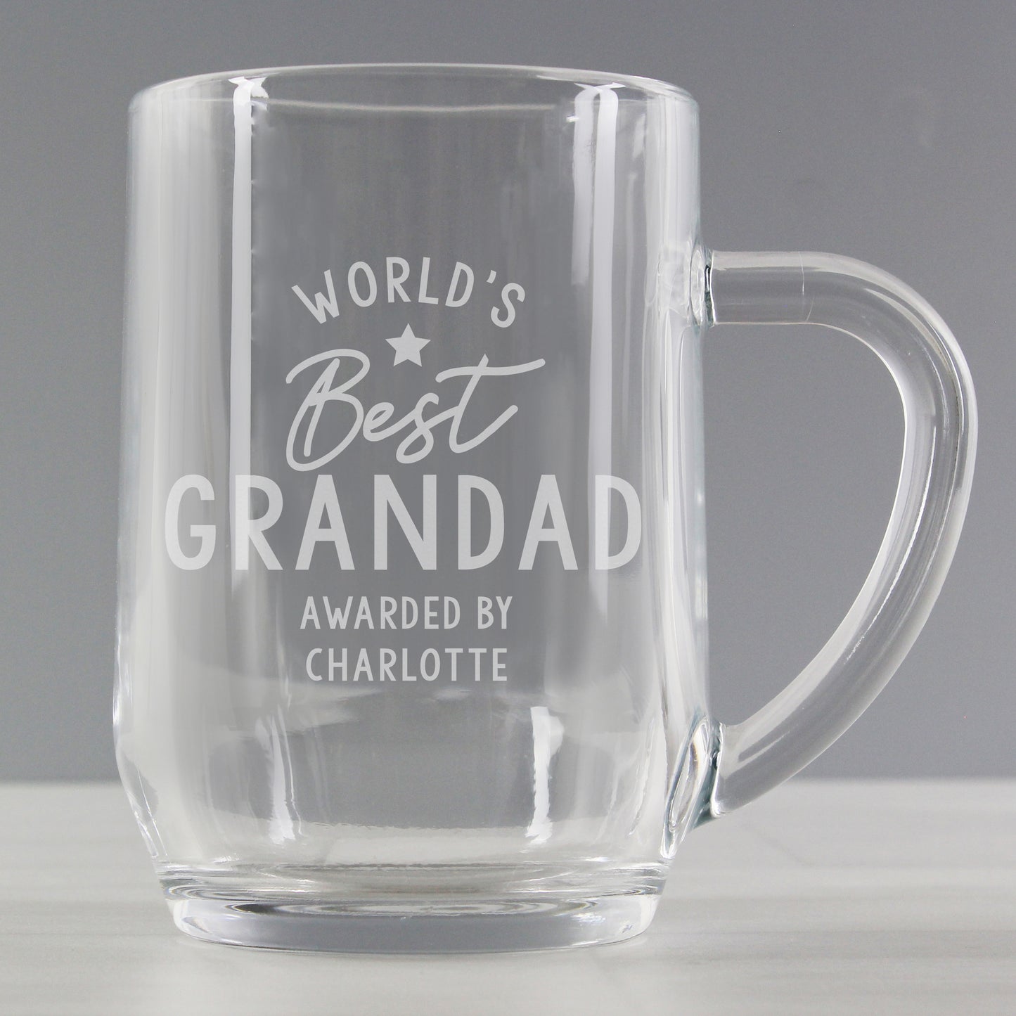 Personalised 'Worlds Best' Tankard Glass | Gifts For Him Dad Grandad