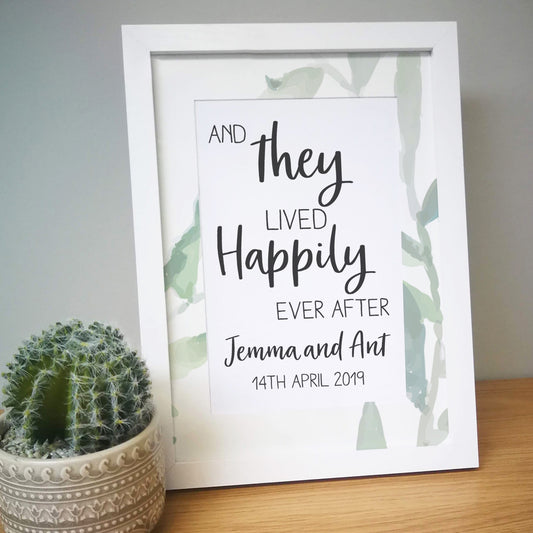 Personalised Happily Ever After Framed Print | Wall Art | Wedding Gift