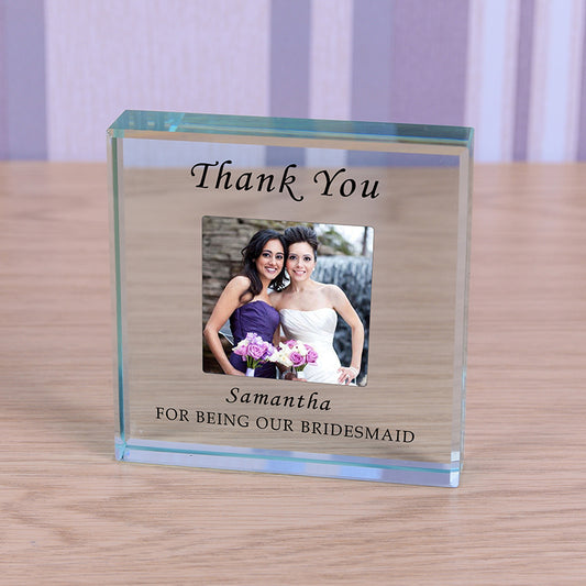 Thank You For Being Our Bridesmaid Photo Block Frame - Personalised