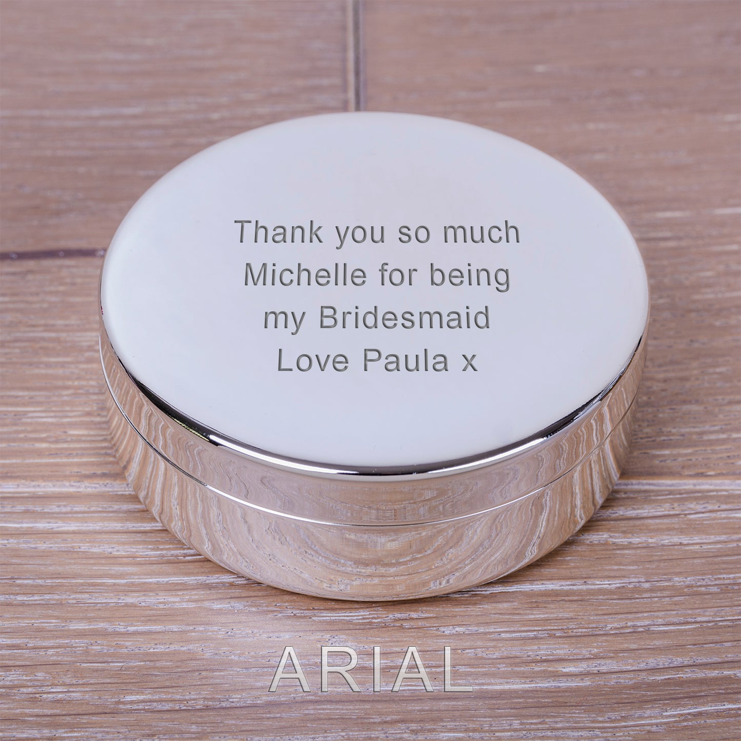 Personalised Any Message Round Trinket Box