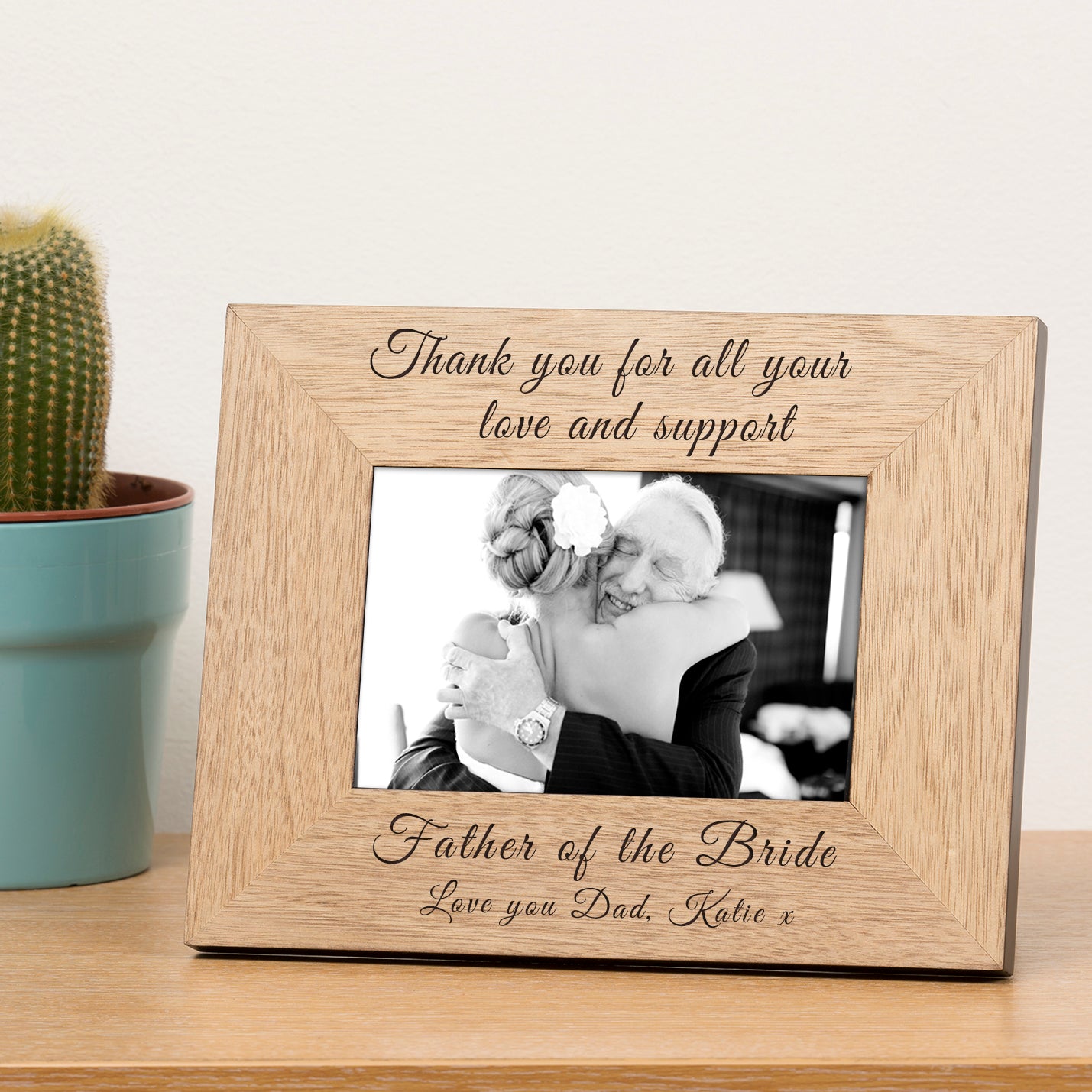Personalised Thank You Wedding Wooden Photo Frame