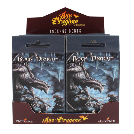 Pack of 12 Rock Dragon Incense Cones by Anne Stokes - PCS Cufflinks & Gifts