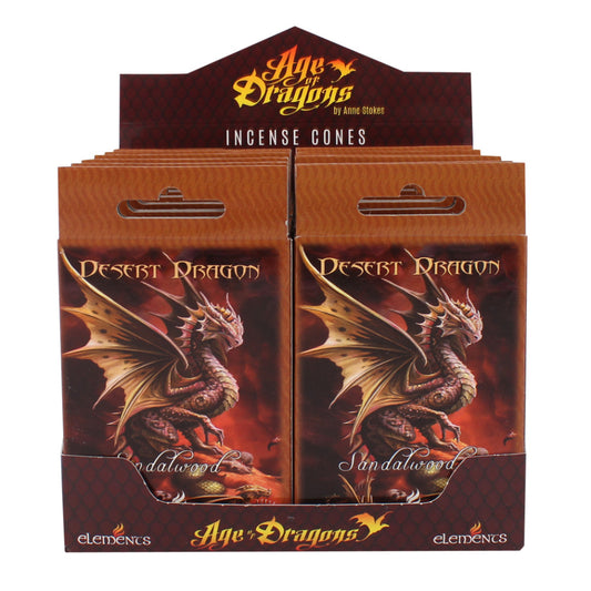 Pack of 12 Desert Dragon Incense Cones by Anne Stokes - PCS Cufflinks & Gifts