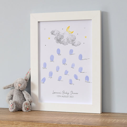 Personalised Cloud A4 Framed Print - Baby Shower Gift