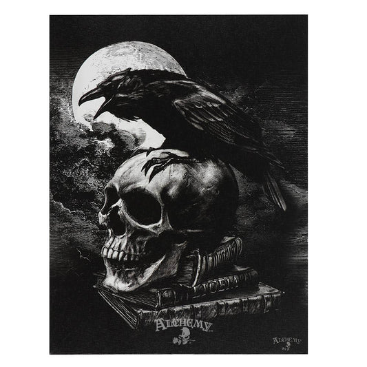 19x25cm Poe's Raven Canvas Plaque by Alchemy - PCS Cufflinks & Gifts