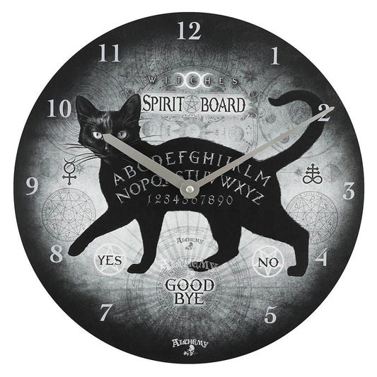 Alchemy Black Cat Spirit Board Clock - PCS Cufflinks & Gifts