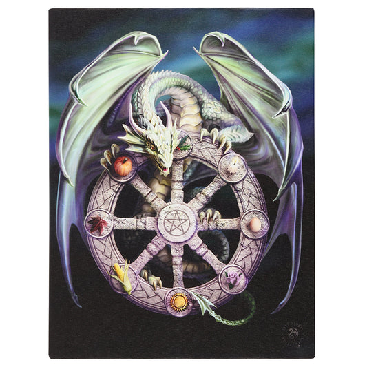 19x25cm Wheel of the Year Canvas Plaque By Anne Stokes - PCS Cufflinks & Gifts