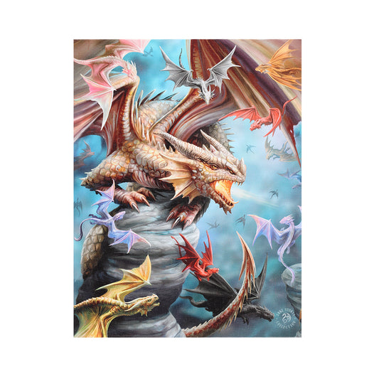 19x25cm Dragon Clan Canvas Plaque by Anne Stokes - PCS Cufflinks & Gifts