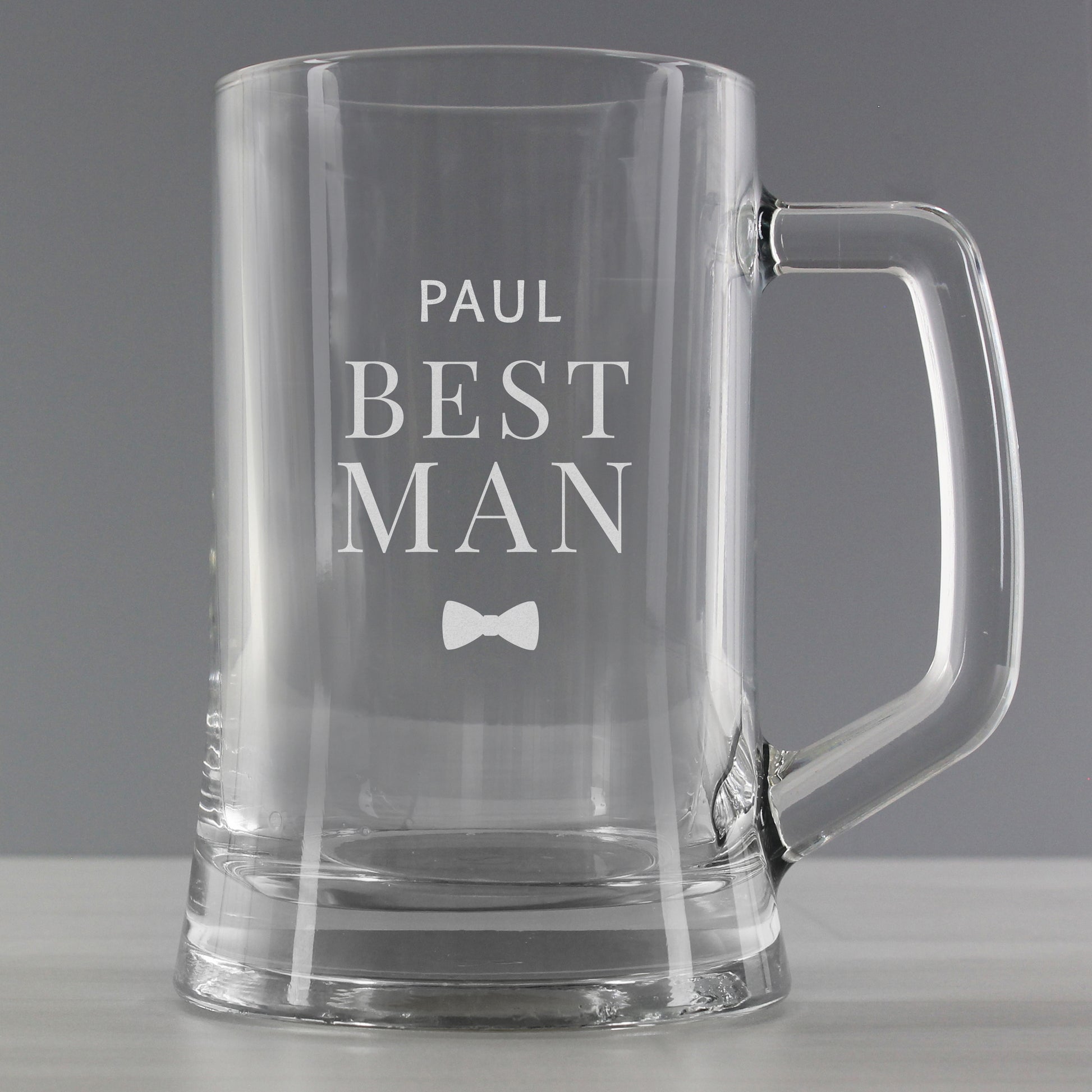 Personalised Best Man Pint Stern Tankard Glass