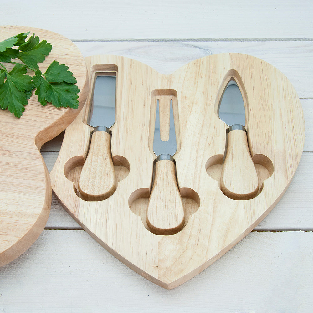 Personalised 'All You Need is Love' Heart Cheese Board Set