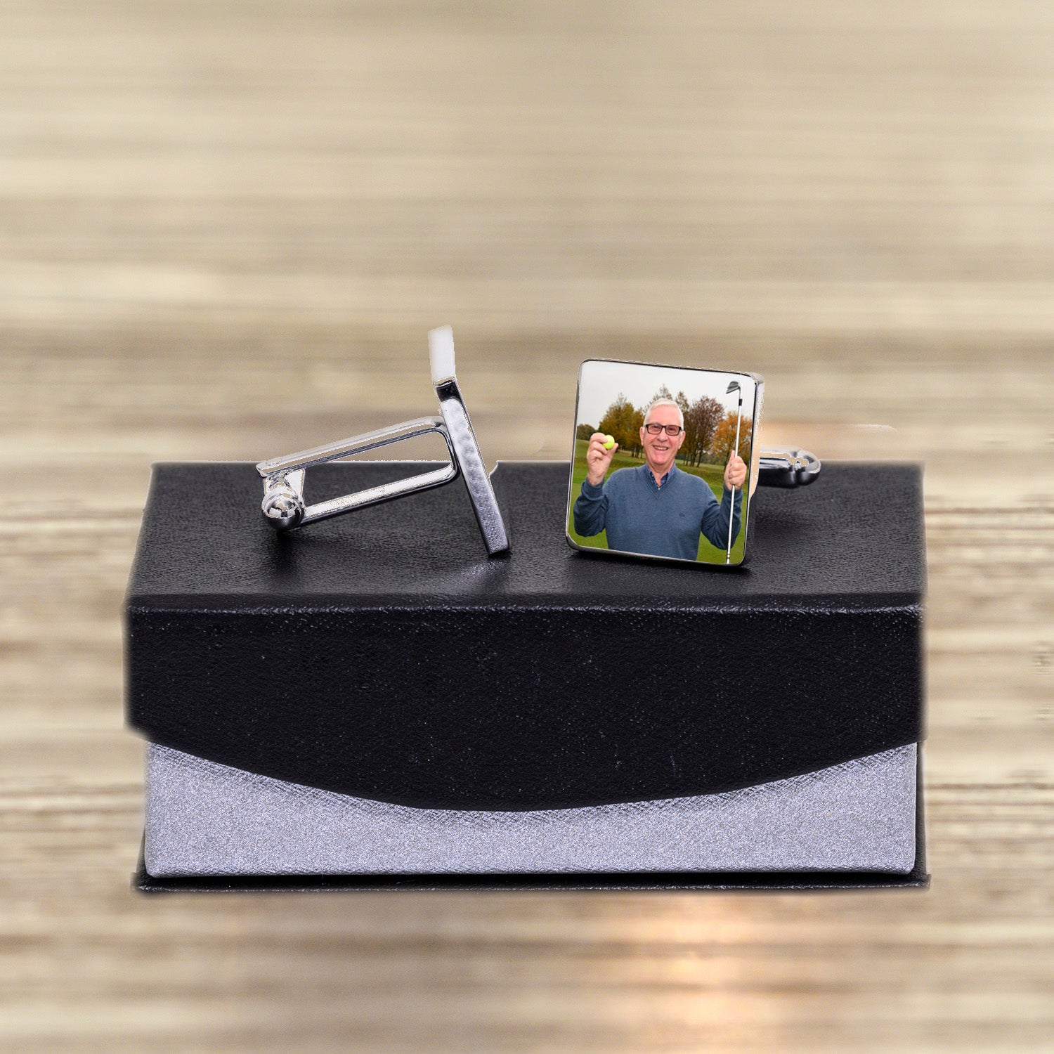 Personalised HOLE IN ONE Golf Photo Cufflinks